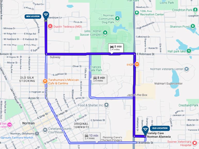 distance-from-variety-care-norman-alameda-to-new-location