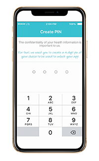 Healow_PIN set up pin to securely access health record