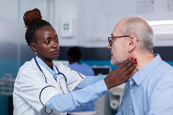 Provider examining a patient